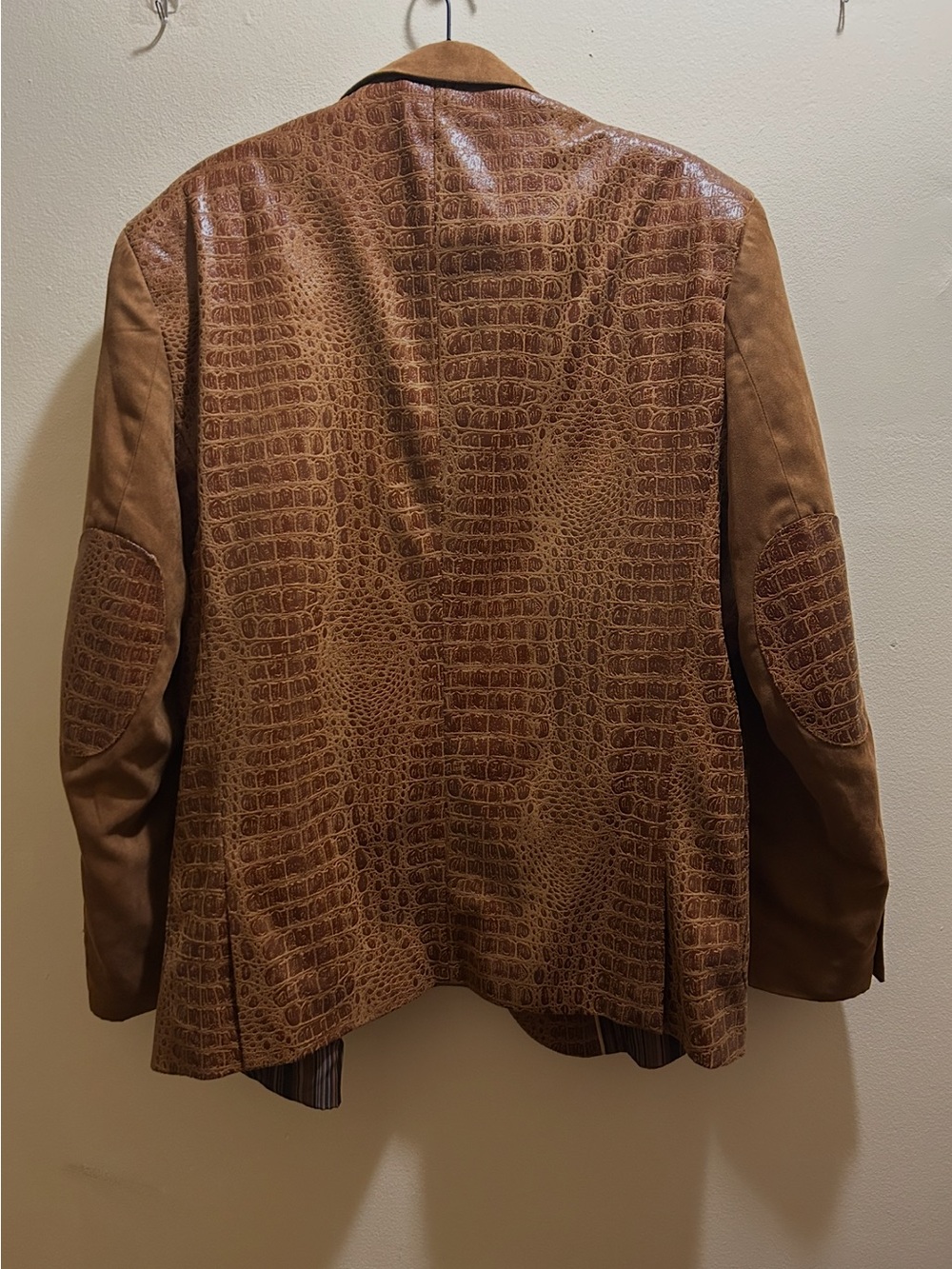 Brown Croc-Embossed Suede Blazer - Men - Picture 3 of 3